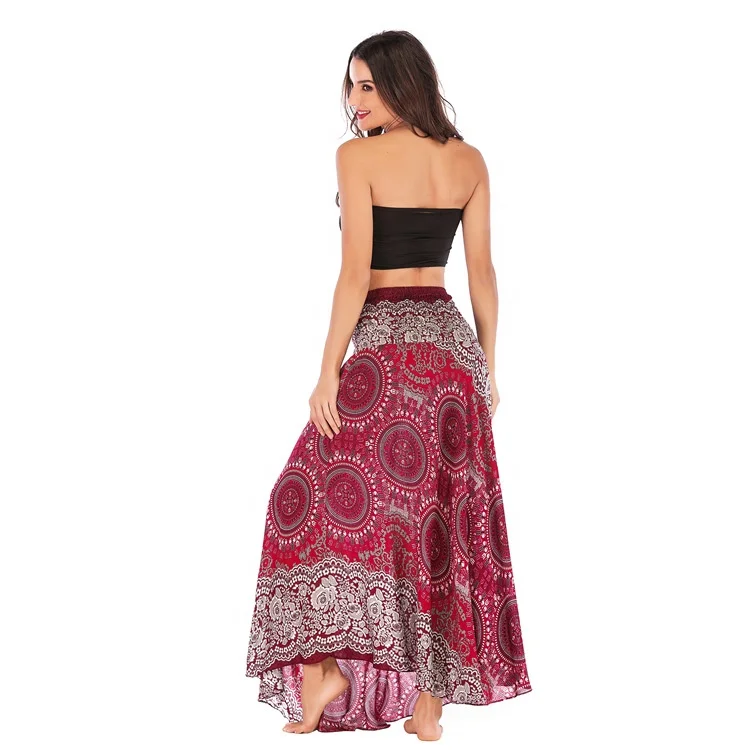 Women's Gypsy Long Maxi Skirt - Plain Or Printed Jersey Bodycon Dress Skirt - Casual Summer