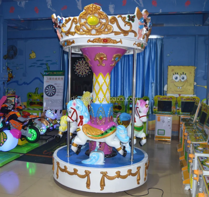 Wholesale Price High Quality 3 Players Kid Mini Angel Fiberglass Indoor Carousel Ride for Amusement Park & Shopping Mall