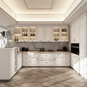 Modern Custom Residential Solid Wood Shaker Style Kitchen Cabinets ...