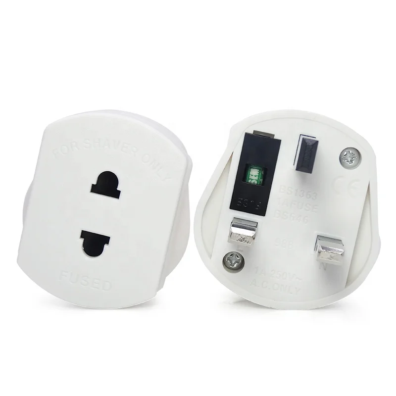 Eu Two Pin To Uk Three Pin Plug Adapter Shaver Adaptor Toothbrush Charger  Bathroom Socket Convertor - Buy Eu To Uk Shaver Adapter,Toothbrush Charger  Convertor,Uk Plug Adapter Product on 