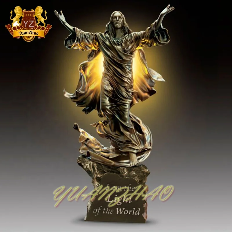 屋外用イエス・キリスト像 - ブロンズ製、5年保証、モダンデザイン