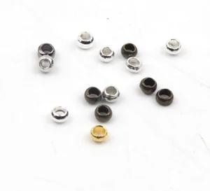 Metal Spacer Beads for DIY Jewelry Making Ball Crimp End Beads in Sizes 2 2.5 3 mm Assorted Materials Brass Copper Iron Stopper