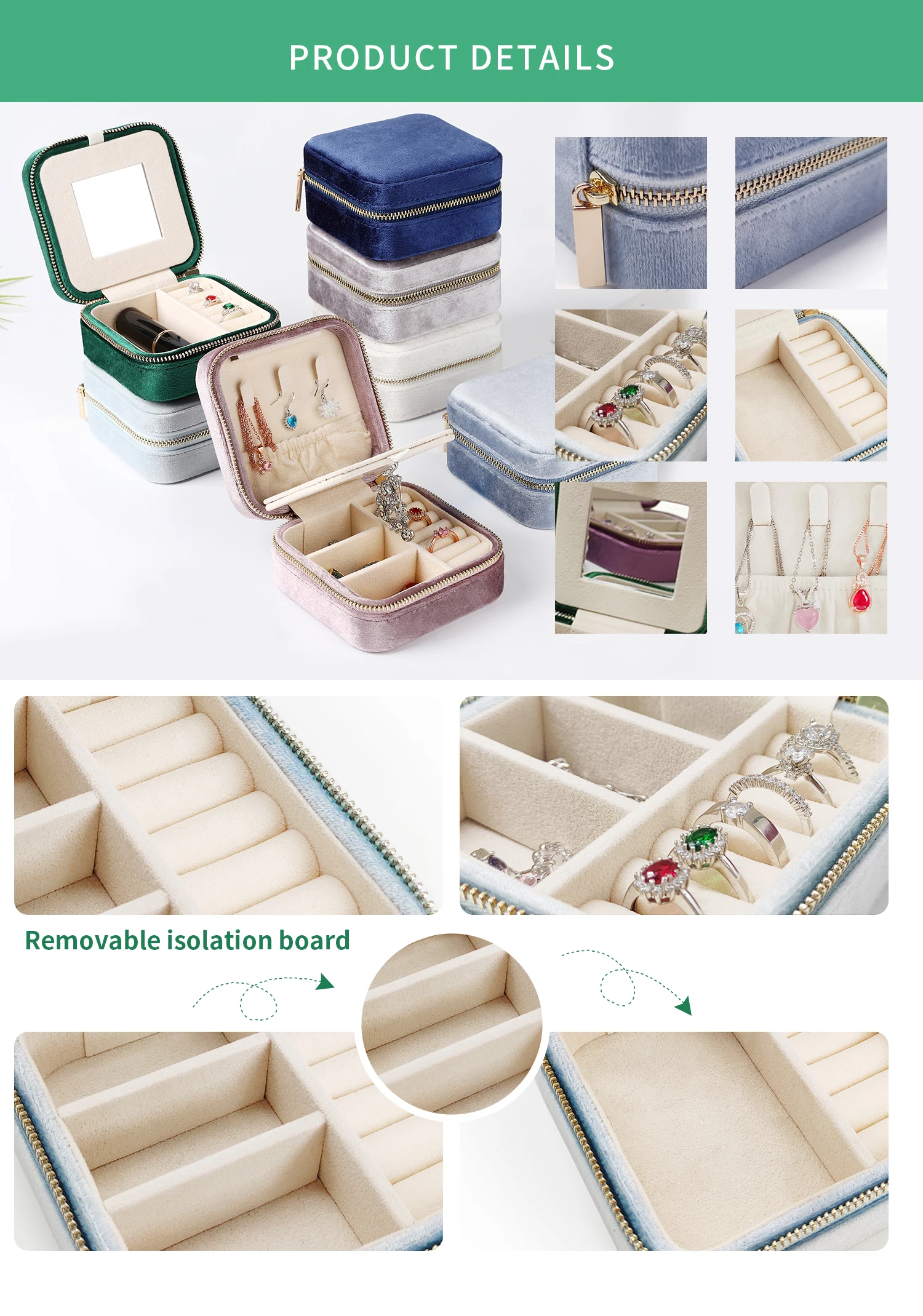 Moq1pcs Spot Small Travel Jewelry Box Ladies Velvet Jewelry Storage Box ...