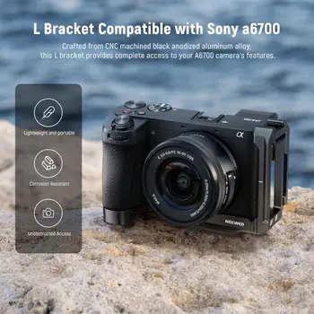 NEEWER A6700 L Plate Compatible with Sony Alpha 6700, Quick Switch Aluminum Extendable Side Plate & Anti Twist Baseplate detail image
