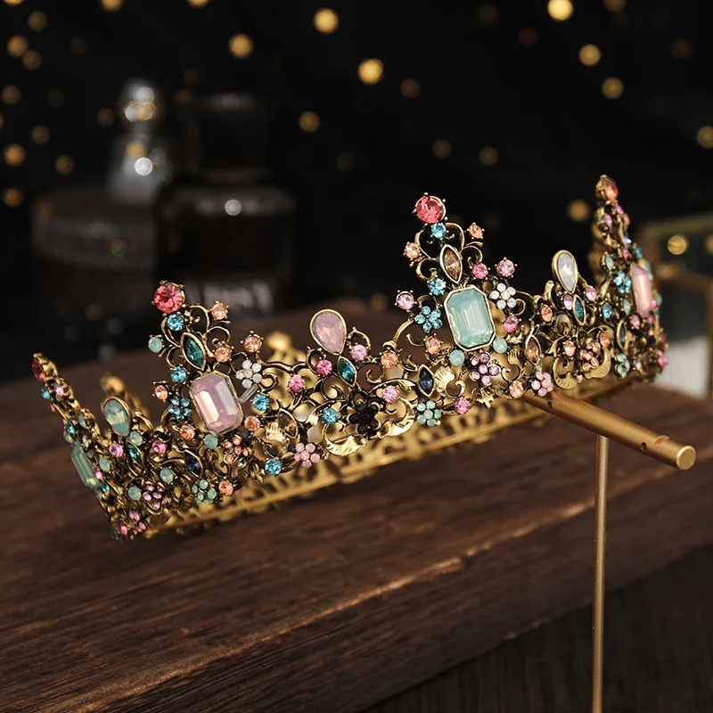 Baroque Royal Queen Crown - Wedding Tiara with Rhinestones display picture 1