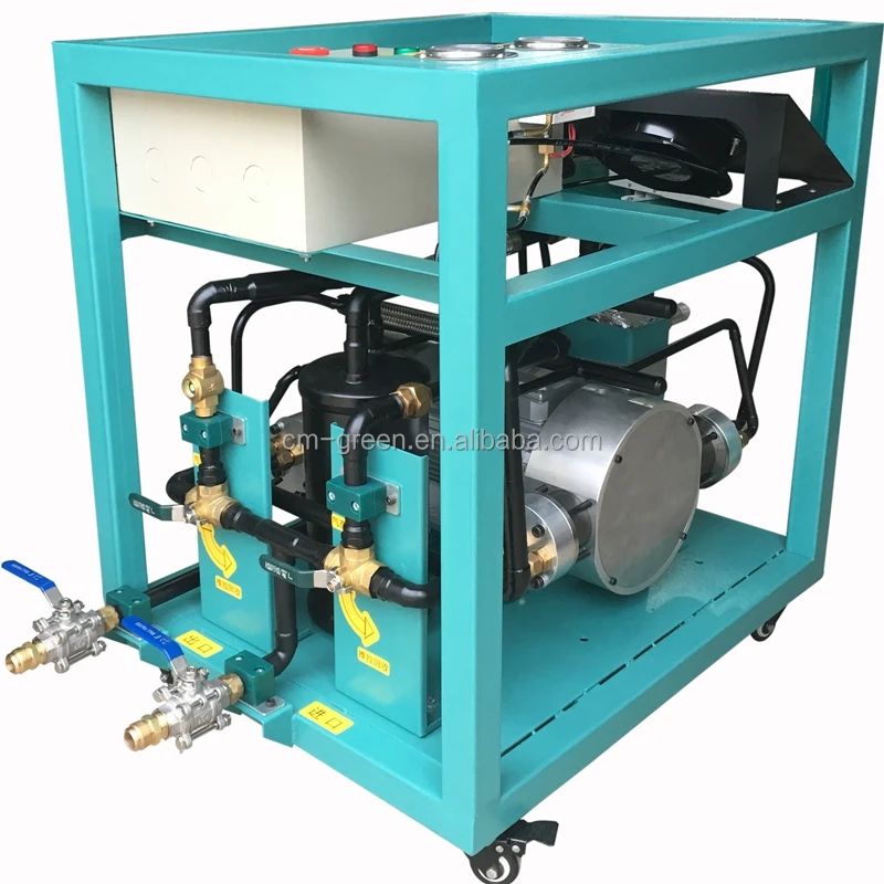 R245fa R123 Low Pressure Refrigerant Recovery Charging Machine 2HP Air Cooled Recovery Unit AC Recharge Machine