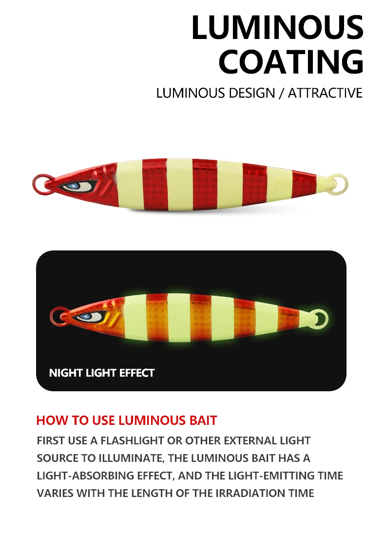 Slow Pitch Jigs Vertical Glow Metal Jigs Saltwater Fishing