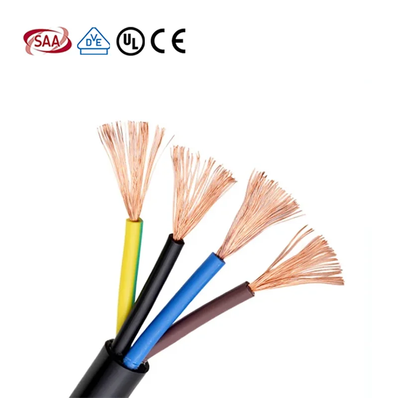 Factory Flexible Cable 2 3 4 5 Core H03VVH2-F H05VVH2-F 4mm 6mm 2.5Sq mm 3 Core Flexible Copper Cable