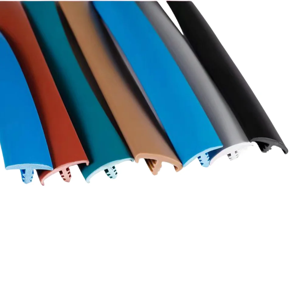 Epdm Pvc Silicone Rubber Extrusion Seal Strip Solar Photovoltaic Panel T-shaped Rubber Gasket Seal