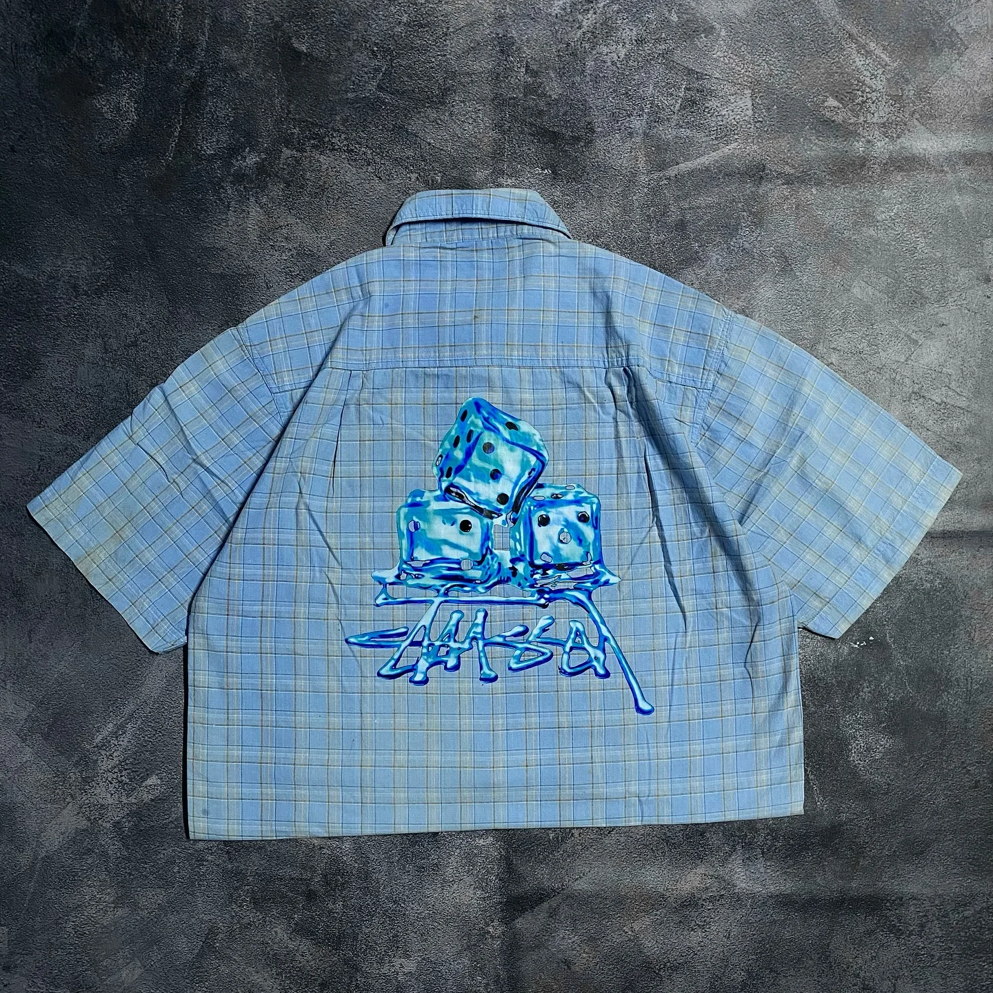 Customize 100%Polyester Streetwear Screen Printed T-shirt Oversize Polo Shirts Unisex Graphic Plaid Boxy Cropped t Shirt for Men gallery 2
