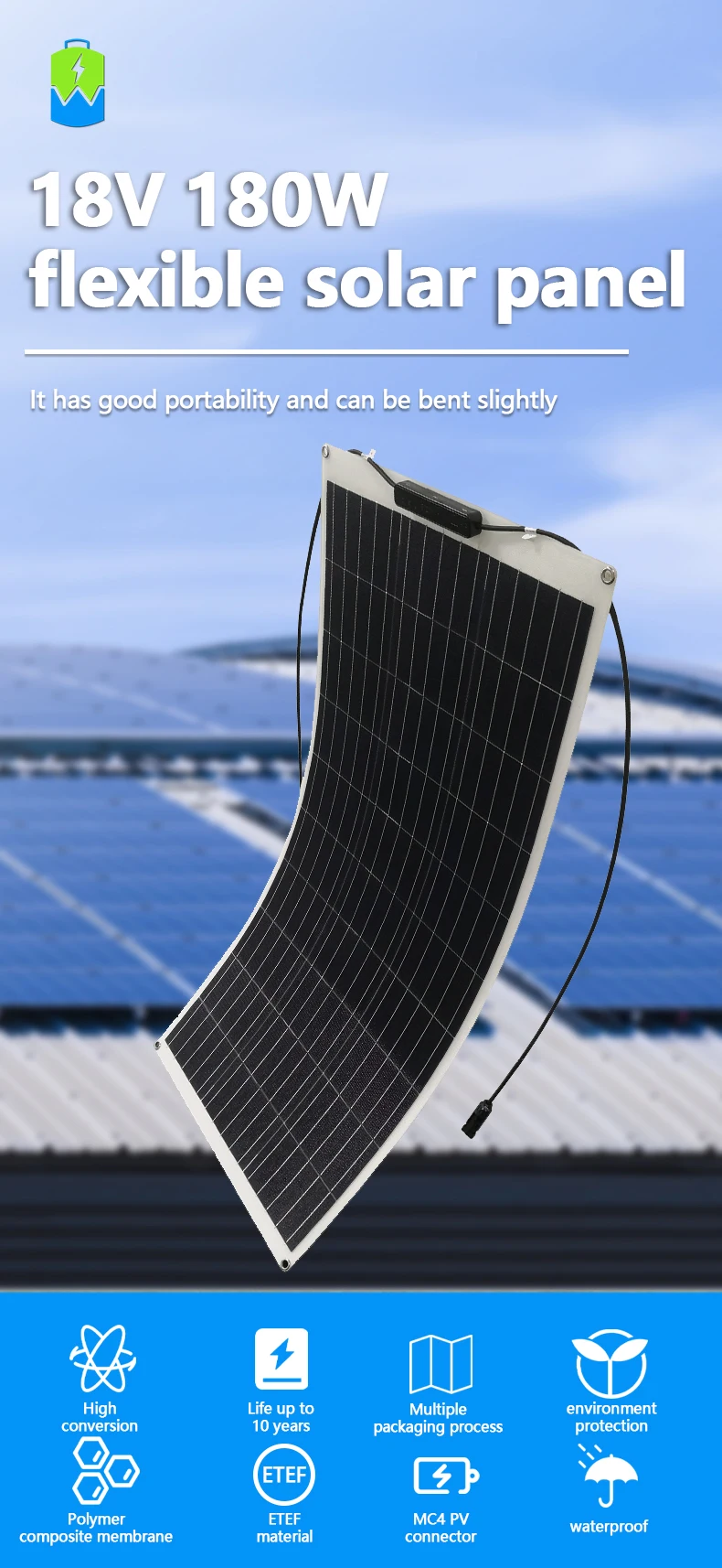 V Flexible Solar Panels V V Flexible Solar Panel Watt W