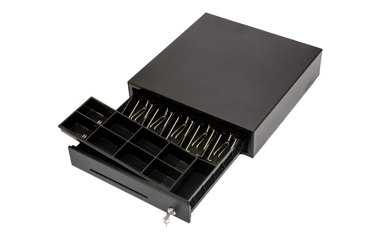 POS Cash Register Drawer Lock Box Safe Rj11 410 with 5 Bill 8coin with Printer and Scanner for Supermarket