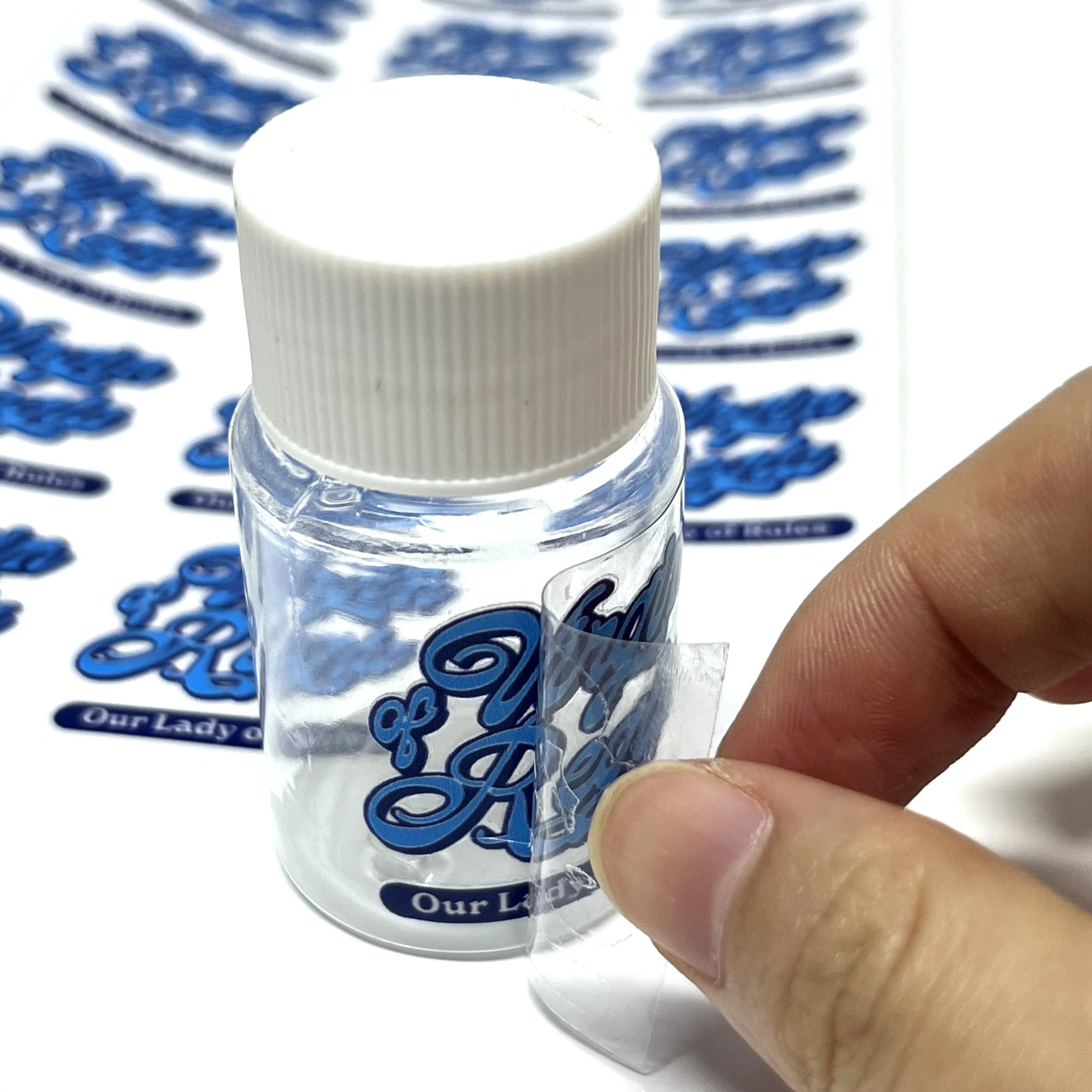 custom 3d holographic vial labels for peptides  waterproof uv printed pharmaceutical stickers for medicine  serum packaging-3