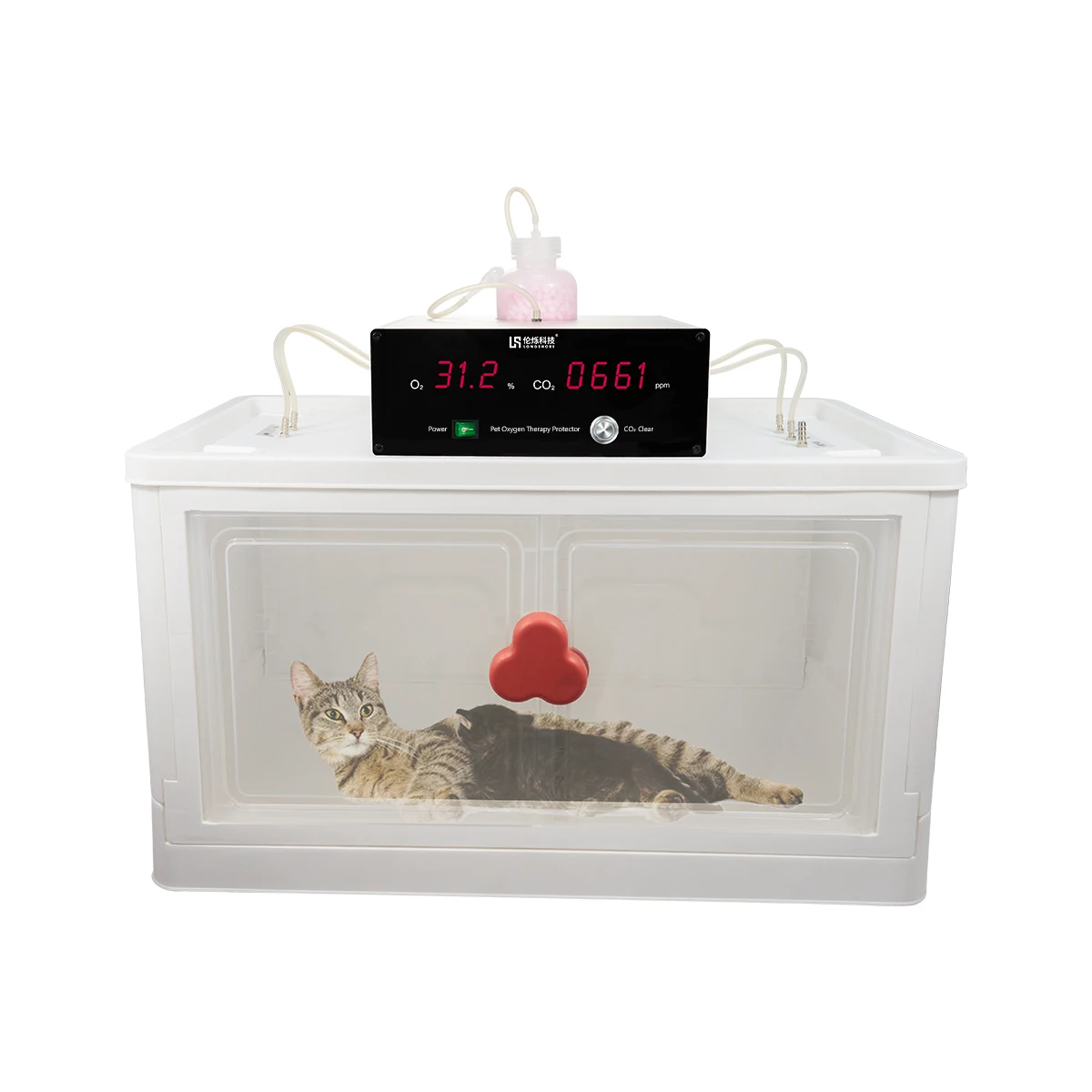 Pet Oxygen Therapy Monitor Vet Icu Cage Cat Dog Puppy Incubator