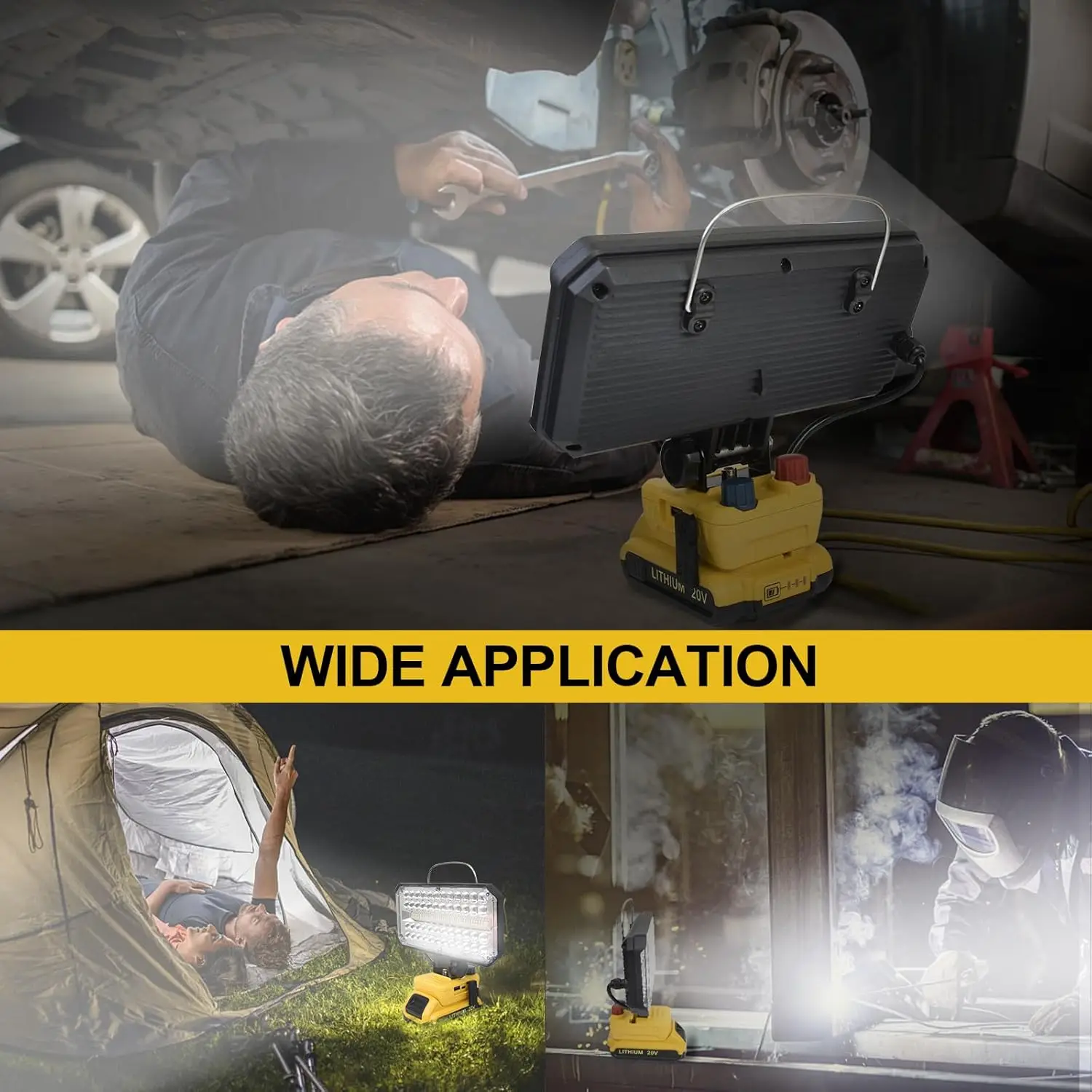 50W LED Work Light Flashlight 4/6/8Inch for Dewalt 18V 20V Lithium Battery Portable Lantern Tool Lamp With USB DCB205 DCB206