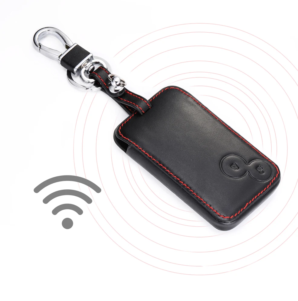 Leather Car Key FOB Case Cover Wallet Set for Renault Laguna 2 Buttons Remote Protector