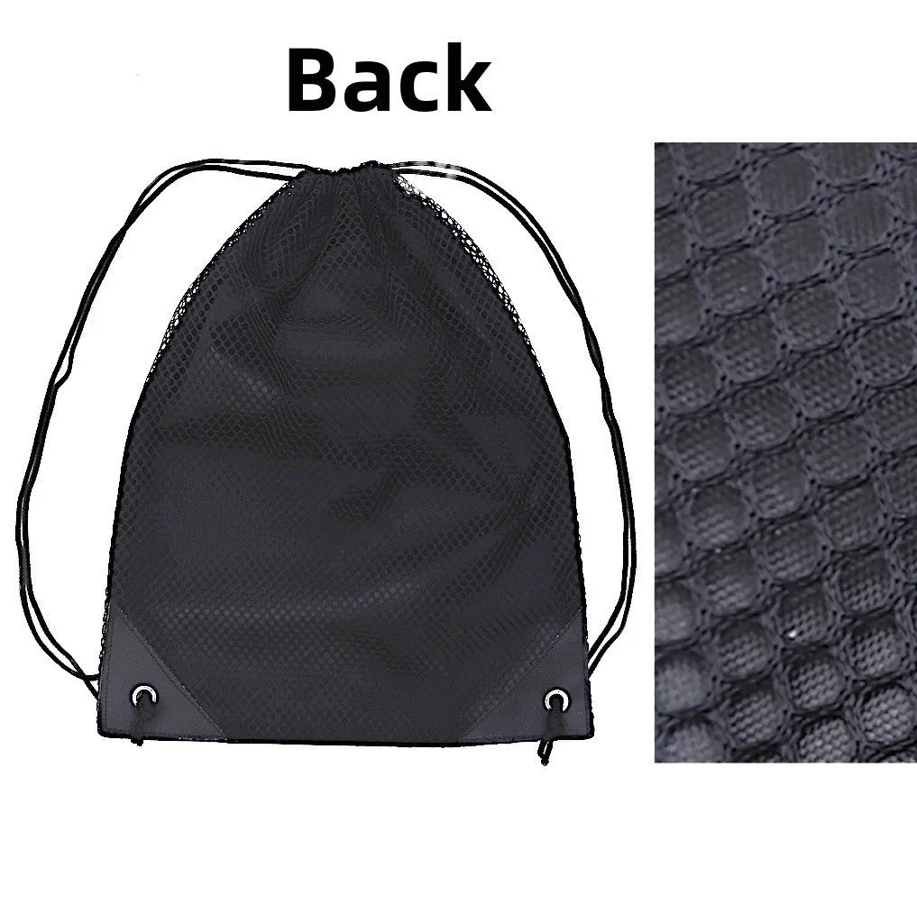Customized Polyester 210d With Mesh Drawstring Backpack Nylon Black