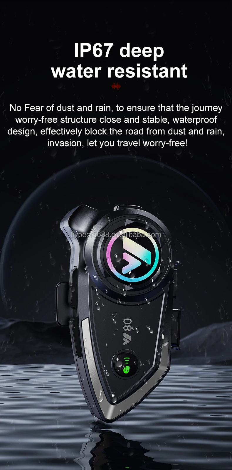 product tiypeor motorcycle helmet bt 53 headset wireless waterproof handsfree call music earphone for riders moto gps headphone-3