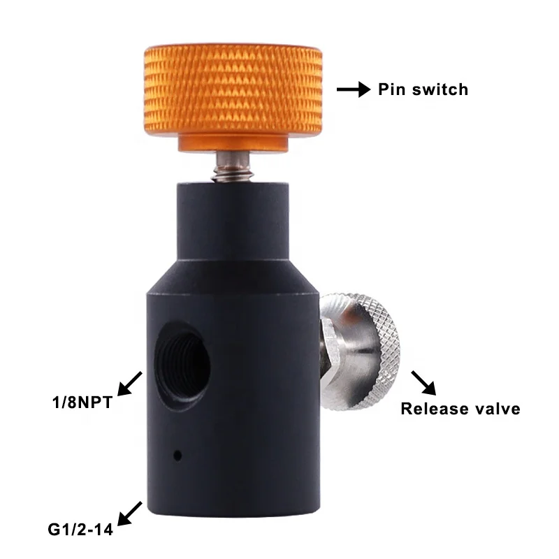 Paintball PCP Remote Hose Fill Adapter CO2 Adapter on / Off With Release Valve