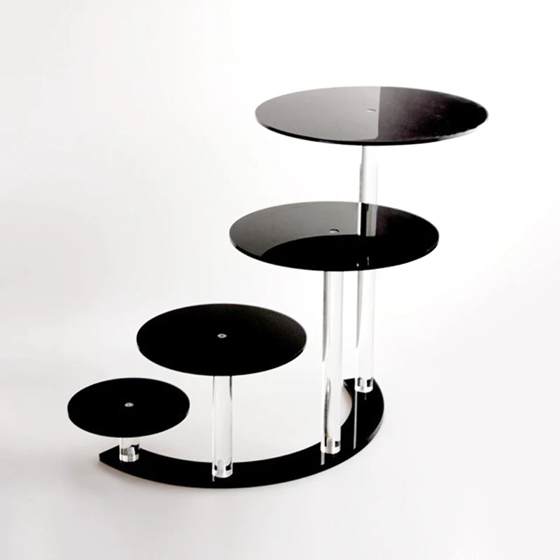 Acrylic Cupcake Holder Rack Wedding Cake Display Stand With Four Circle Acrylic Cake Display