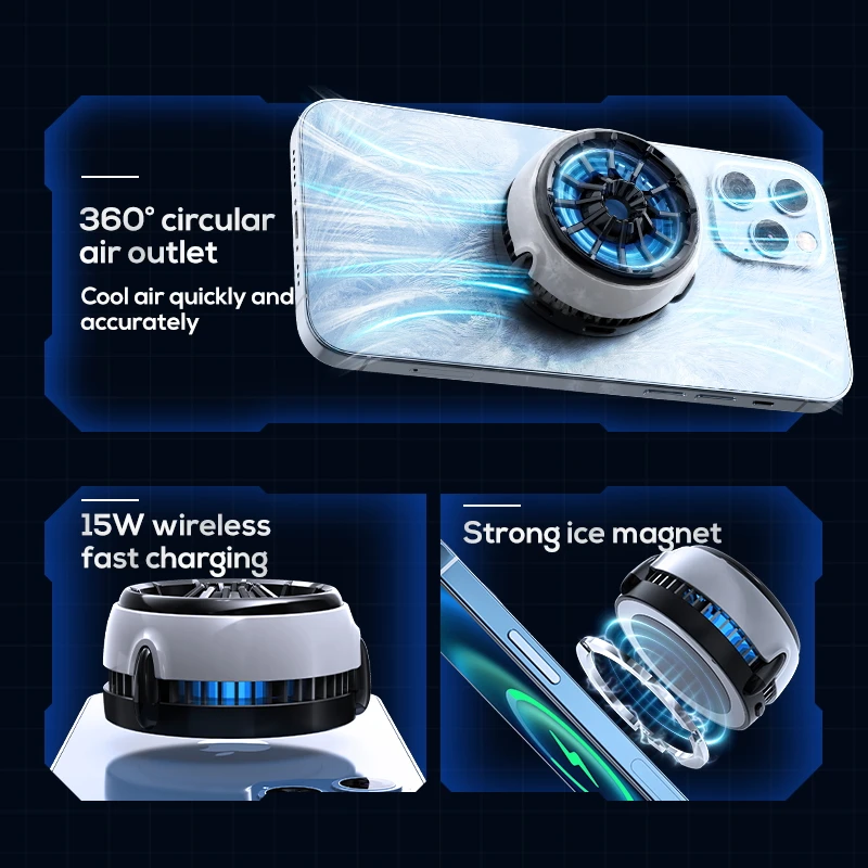 Wireless MEMO CX03 Magnetic Charging and Cooling Mobile Phone Cooler