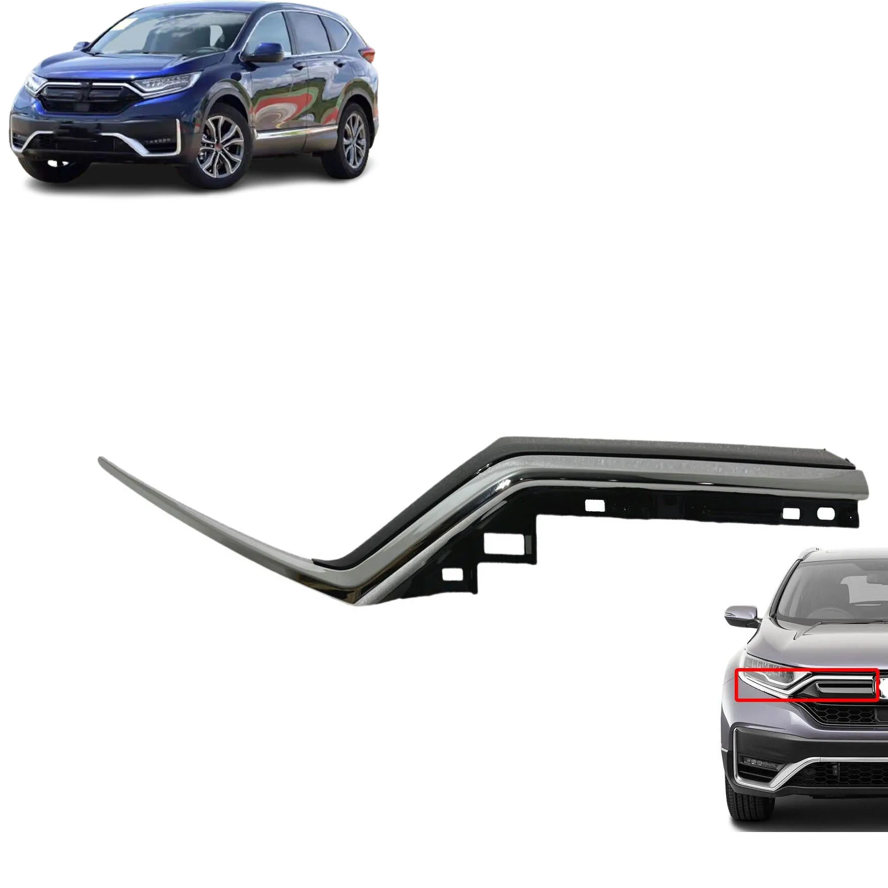 car left or right Chrome Front Grille Headlight Strip Trim Molding for HONDA CRV CR-V 2020 2021 2022 car accessories body kit