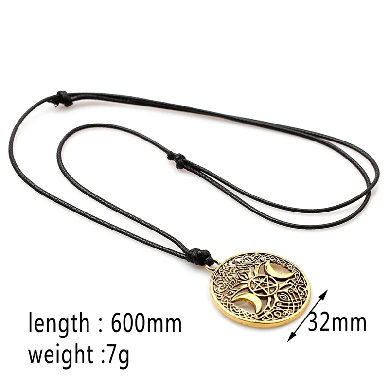 YFN Triple Moon Goddess Necklace Sterling Silver Italy