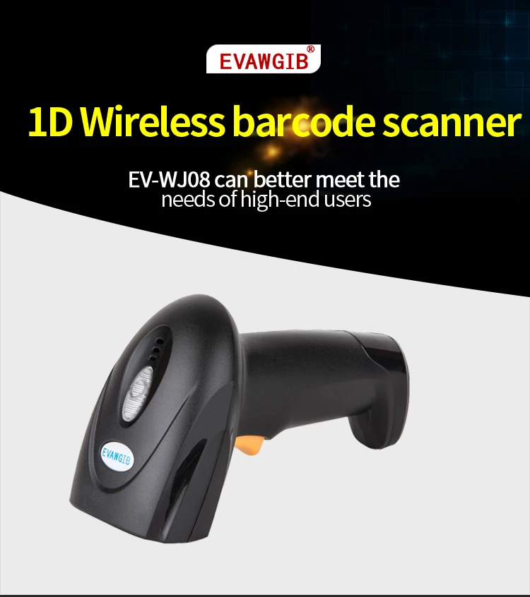 Evawgib Handheld 2d Barcode Scanner With Stand Wireless Usb/bt Barcode