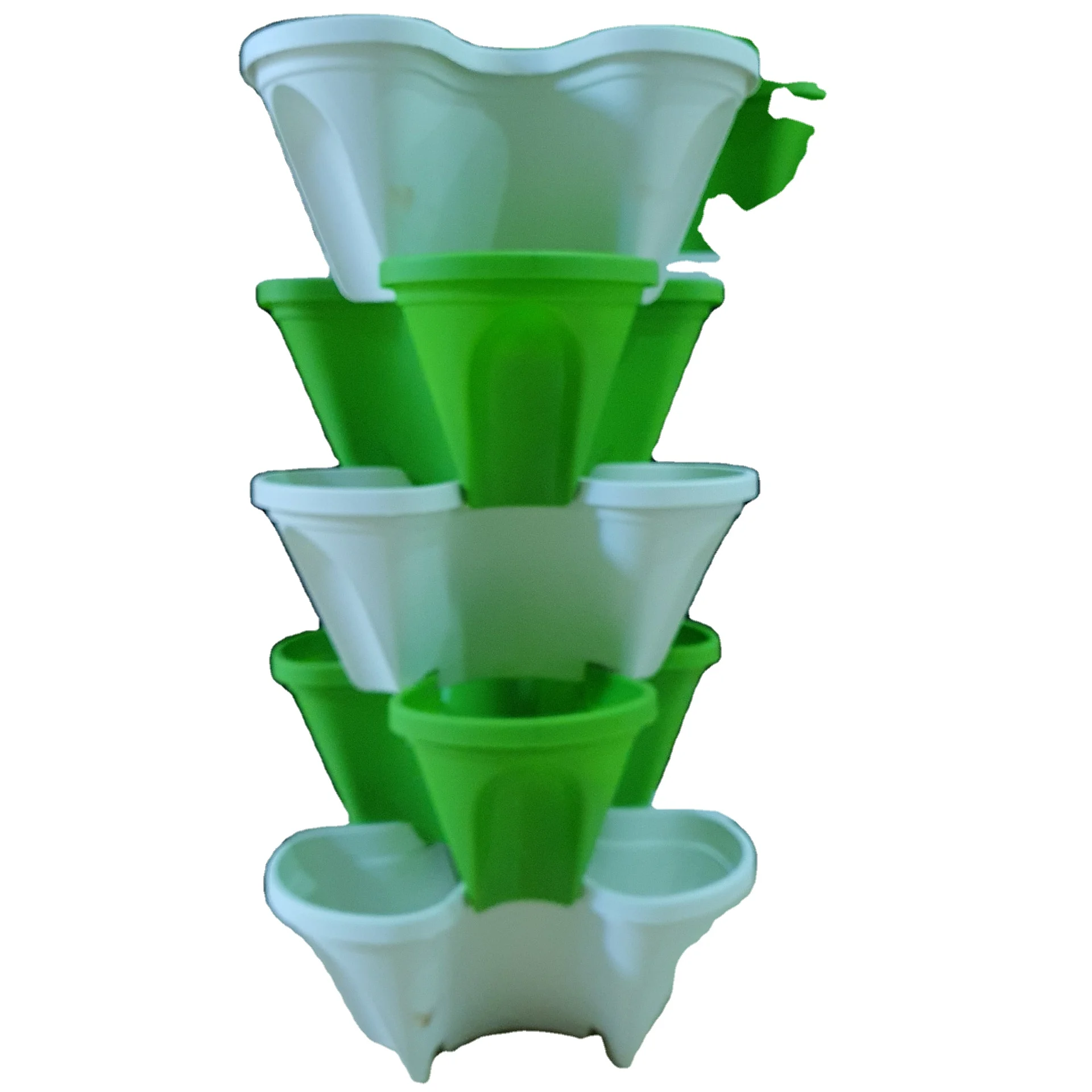 Stackable Flower Pots Tower Stacking Vertical Plastic Garden Planter