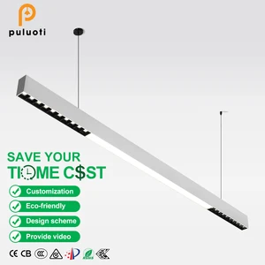 1733mm Long 65W White Black Aluminium LED Linear Light Grille Lamp Spotlight Downlight in Surface Mounted or Hanging Options