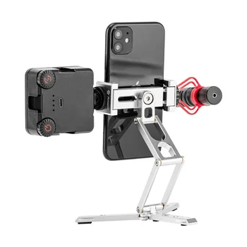 Universal Multi-function Phone Clip Aluminum Stable Folding Mobile Phone Bracket Horizontal Vertical Adjustable Phone Stand detail image
