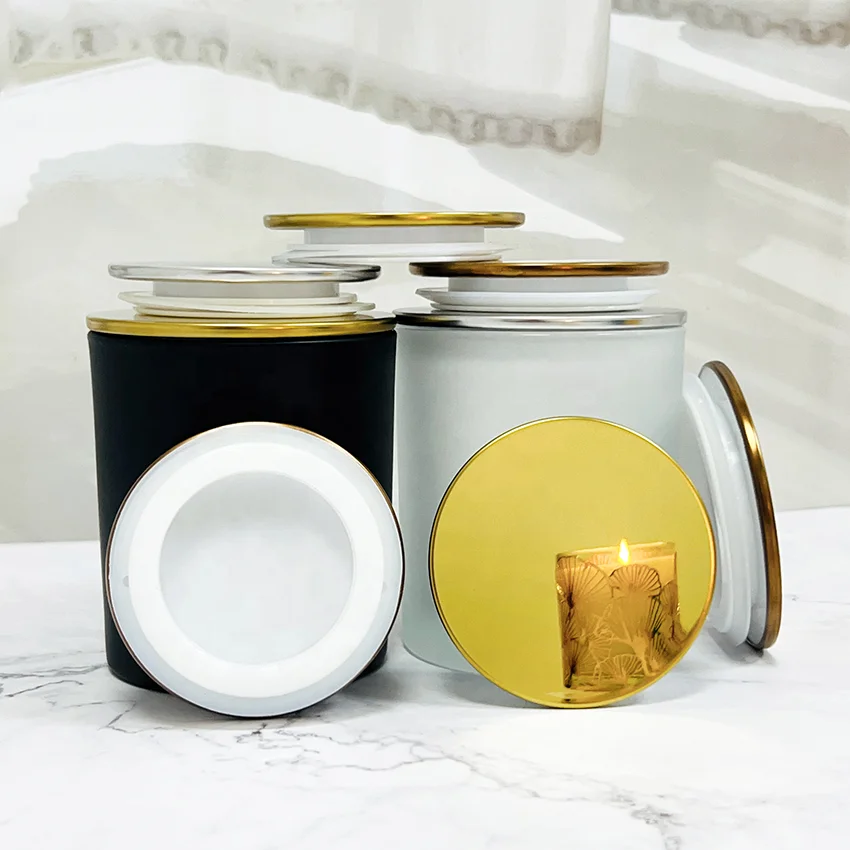 Manufacturers wholesale discount electroplated gold silver black stainless steel metal candle jar lid