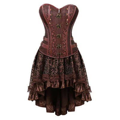 Steampunk Gothic Corset Costume PU Leather Shrug with Chains – Charmian  Corset