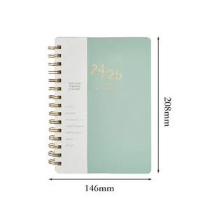 Customized 2026 A5 Twin-Ring Planner Agenda New Design PU Leather Spiral Journal Notebook Custom Logo Diary