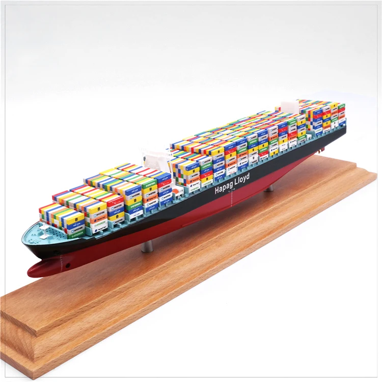 【A】Hapag-Lloyd 35cm Container Ship Model Customized  Model  Plastic Crafts Handmade Logistics Present Ship Model