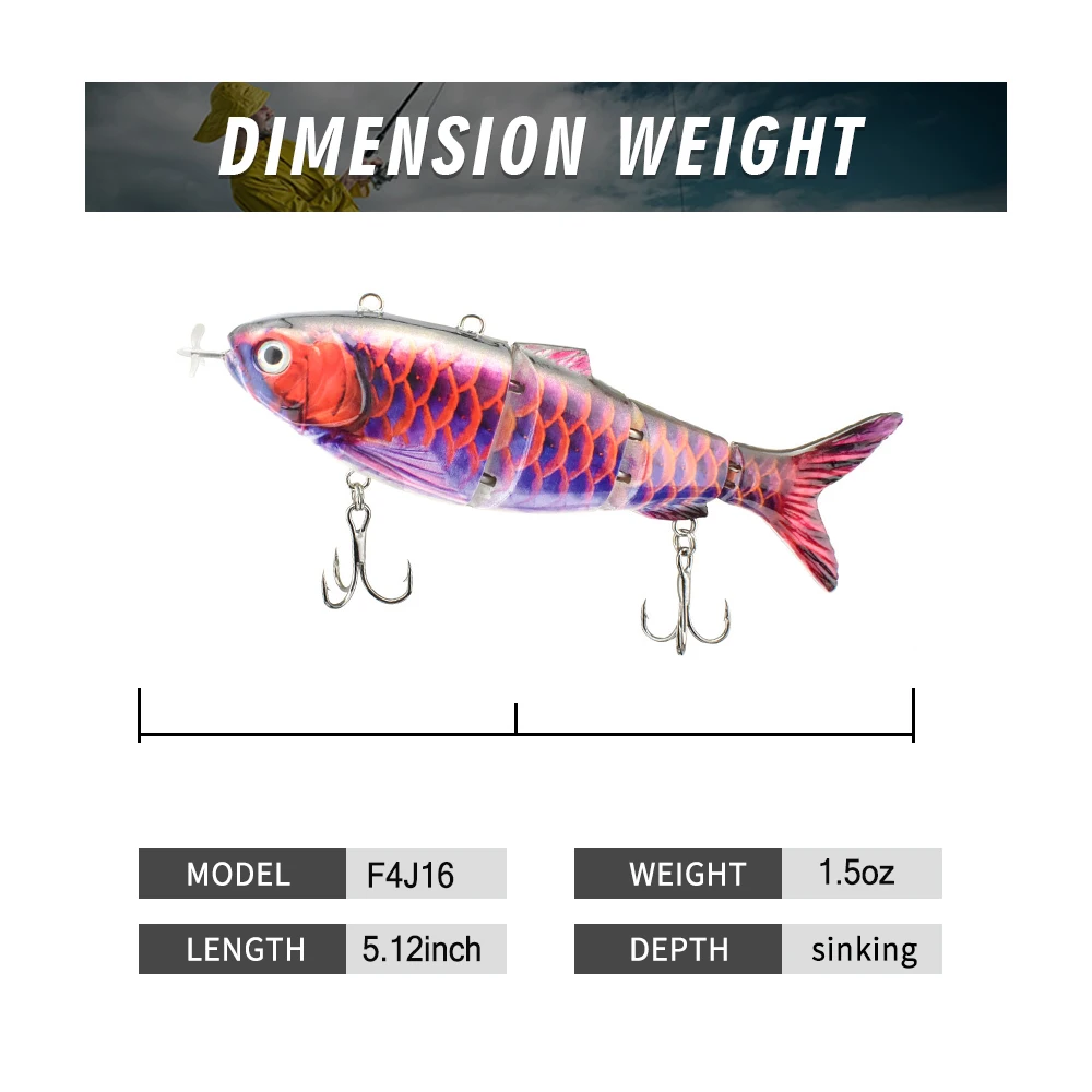 Hard Plastic Swim Baits Multi Jointed Rechargeable Lure Self-propelling Auto-swimming Robot Fish Lure