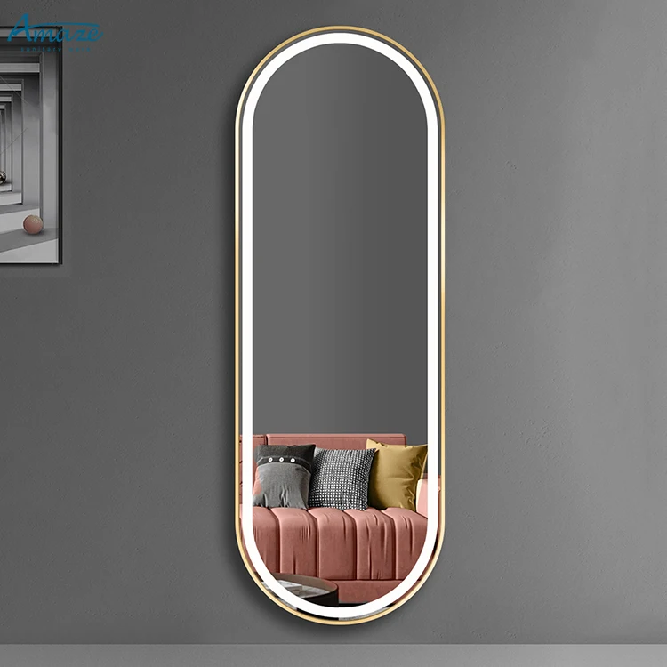 European style luxury dressing smart mirror home decor long led mirror wall mounted standing full length mirror