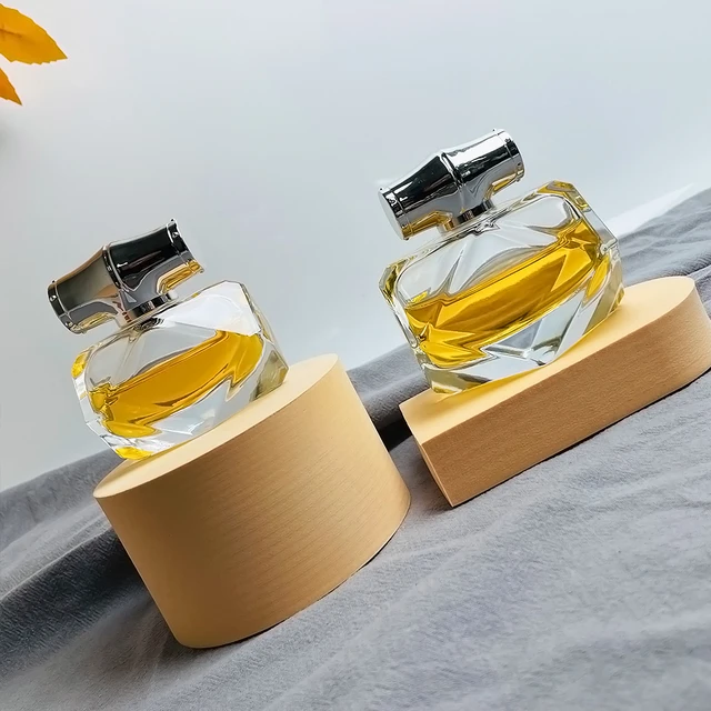 High-End Brand Unique Design Diamond Shape Transparent 30Ml 80Ml Spray Perfume Bottle Packaging With Customized Lid