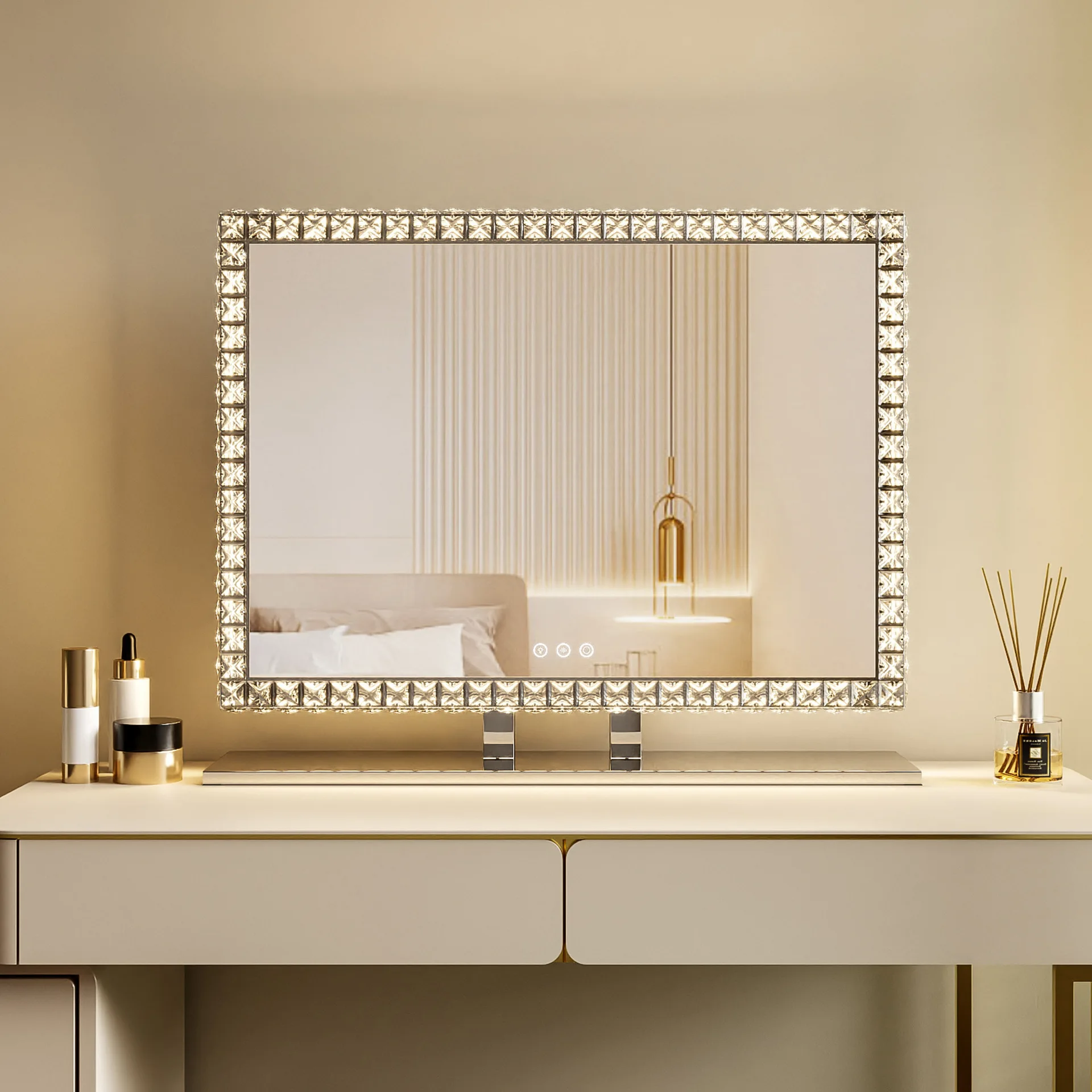 Crystal LED Makeup Mirror