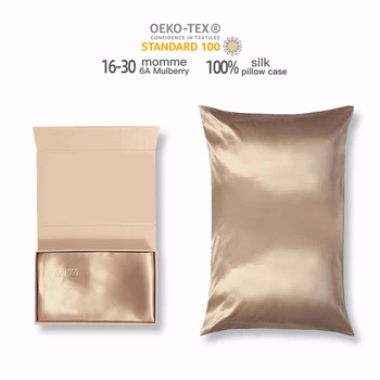 100% mulberry silk pillowcase 22 momme custom 100% silk pillow case gift set