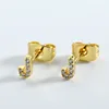 j english letter stud earrings