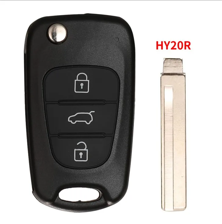 Concise Style 3-Button Folding FOB Key Case HY20R with Balde for Hyundai Kia SUV Car Key Shell for Vehicle Keys