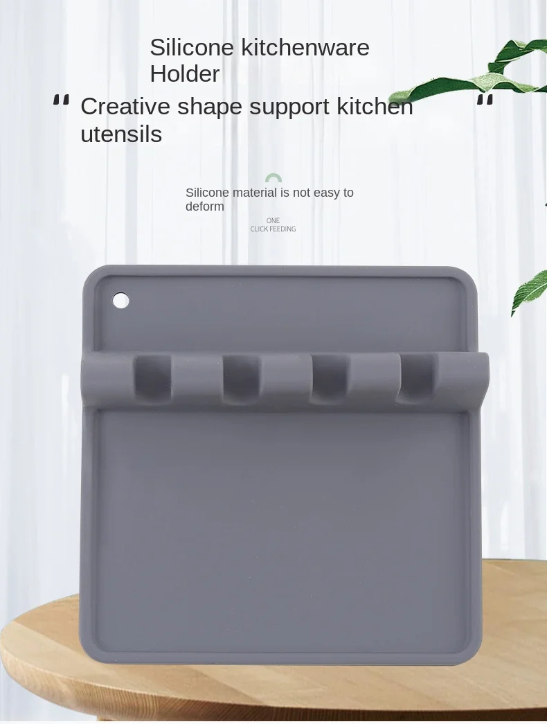 product creative household silicone soup spoon shelf mat kitchen tableware rack tableware storage pad for kitchen kitchenware-16