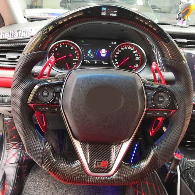 Digital Car Steering Wheel For Toyota CAMRY COROLLA RAV4 AVALON Levin racing style Carbon Fiber auto Interior Accessories