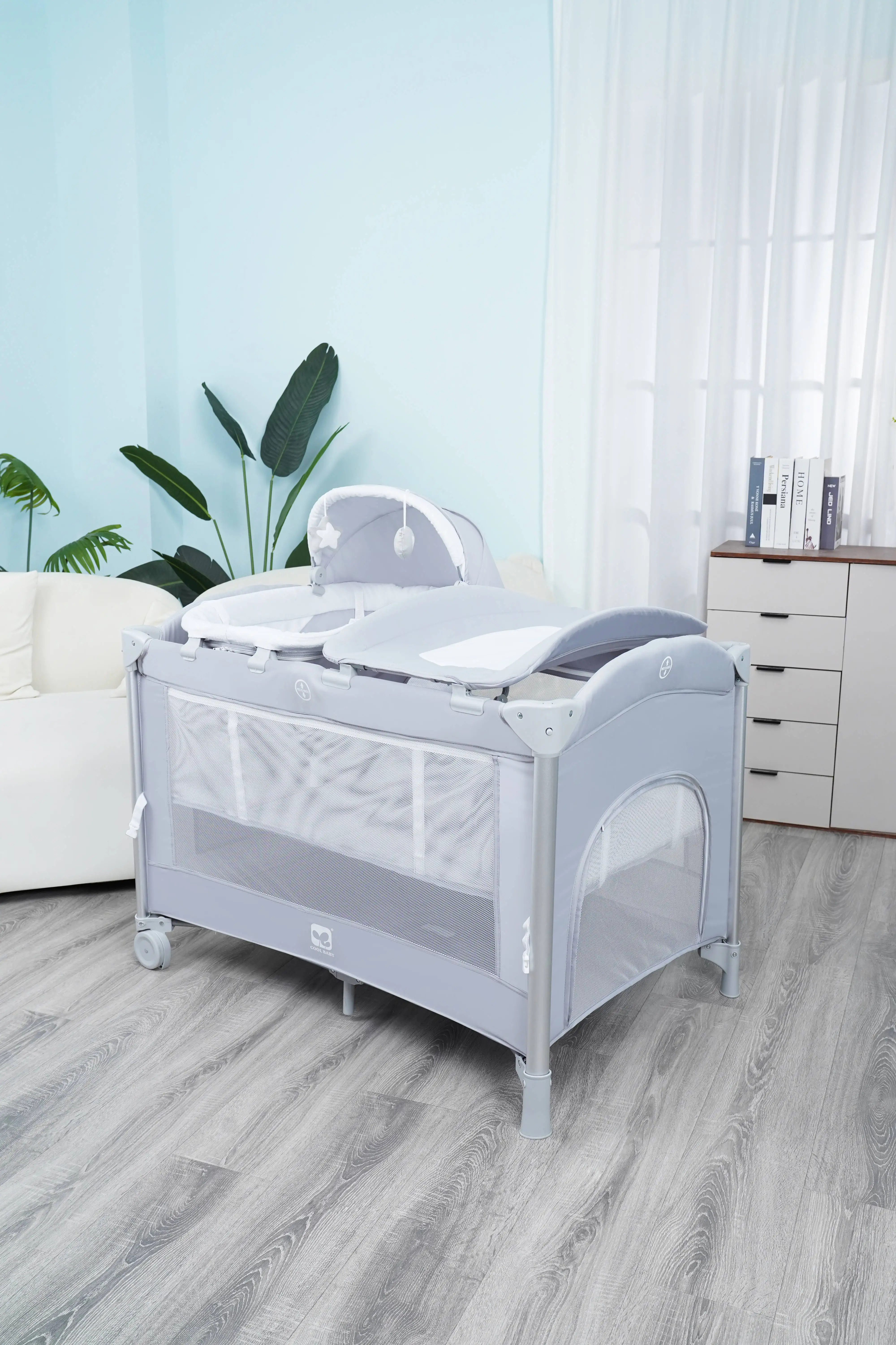 P999NF Stock Baby Crib Children Bed Baby Kids Playpen With Folding System supplier
