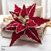 Fiori di Natale in velluto rosso vino da 10,24 pollici