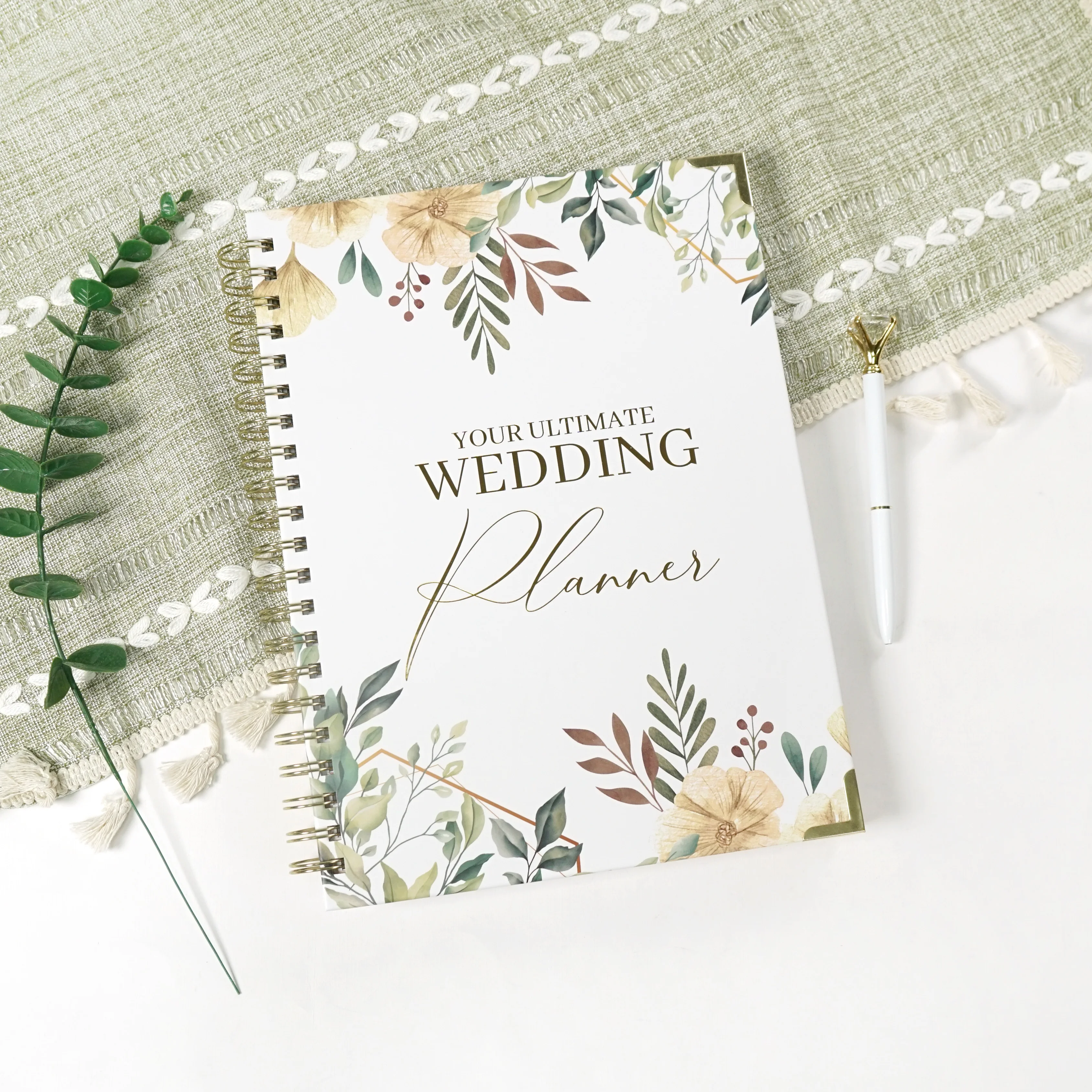 Custom Printing Wedding Planner Organizer Guest Book Agenda Event Comprehensive Notebook Hardcover Wedding Planner for Bride
