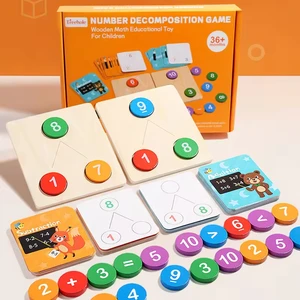 Wooden Math Number Board Montessori Educational Math Toys for Kids Logical Thinking Training Aids Decomposition Math Skills