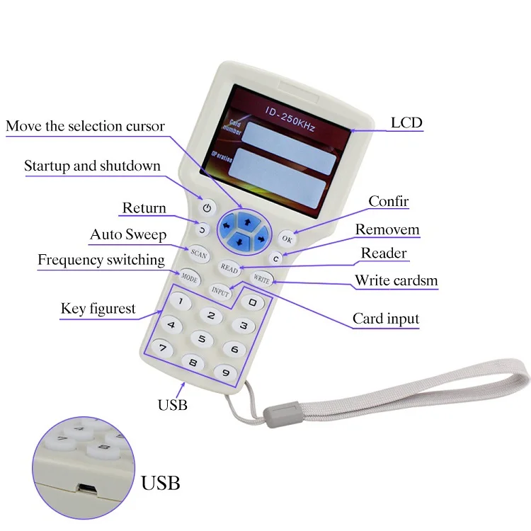 NFC Card Copier Duplicator 10 Frequency Programmer Card RFID Reader Writer