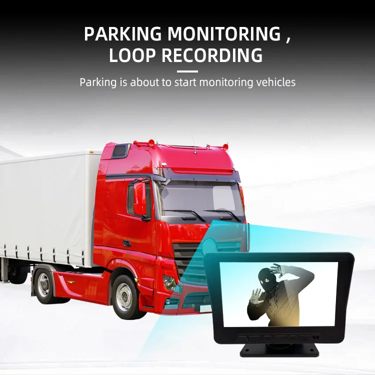 Wemaer AHD IPS 7inch 9" Dual View Monitor 2 Channels Voice Control Camera DVR Semi Bus Truck Camera System With Parking Line details